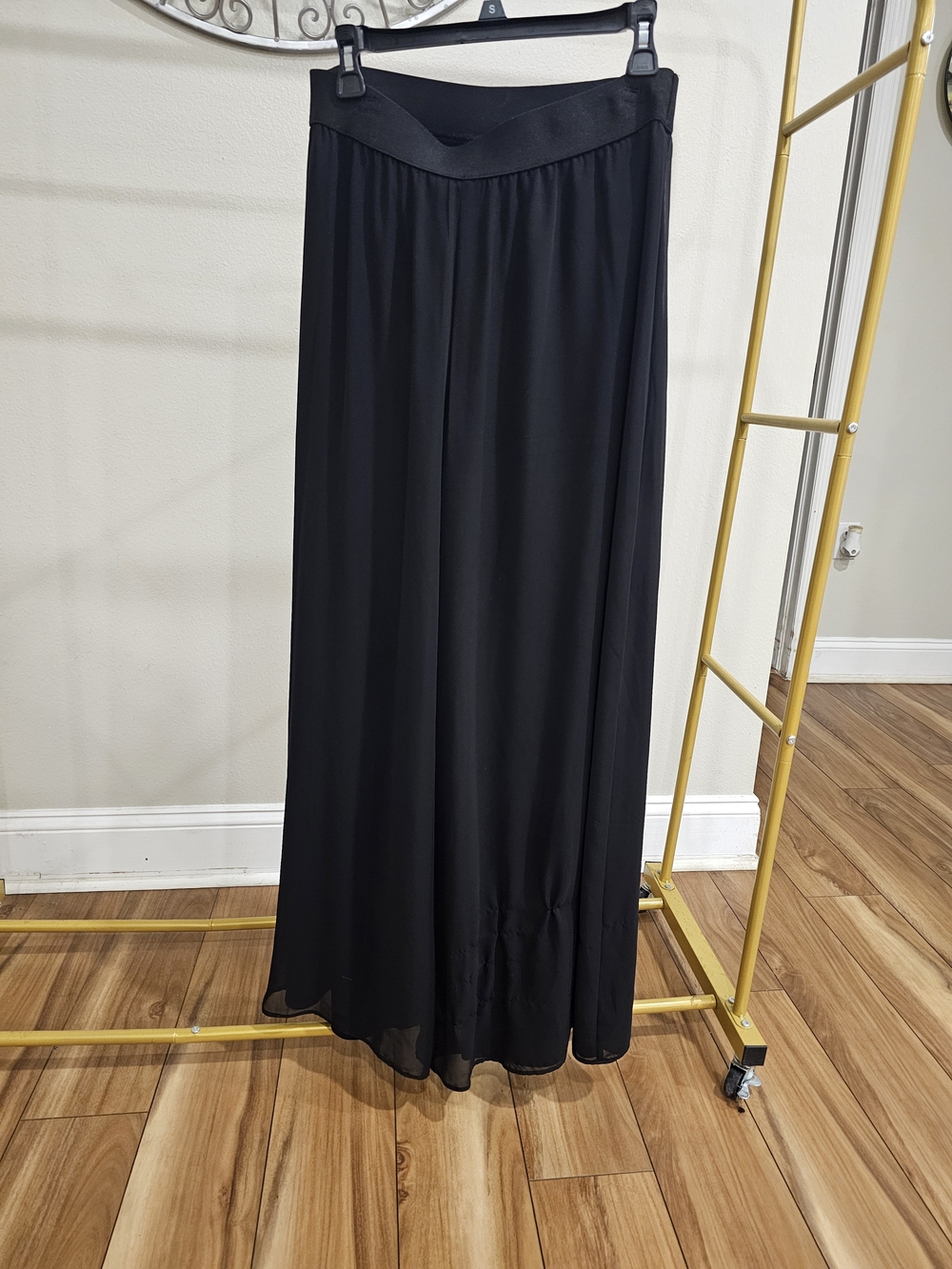 MSK BLACK CHIFFON PALAZZO WIDE LEG PANTS | SIZE WOMEN'S MEDIUM